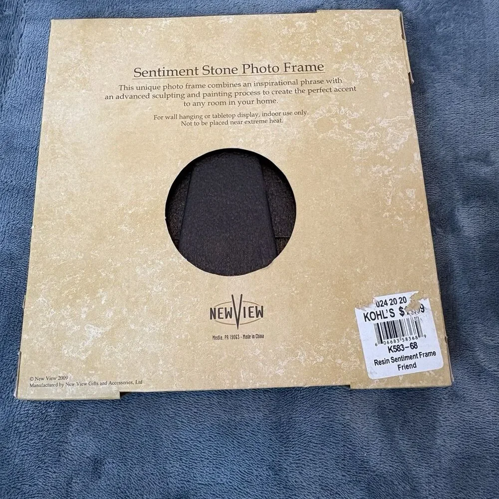 New View Sentiment Stone Picture Frame Friends 6x4
